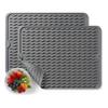 Silicone Dish Drying Mat 2pcs BPA-Free Waterproof Heatproof for Kitchen