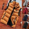 Men Winter Vest Stand Collar Thickened Padded Soft Windproof Warm Neck Protection