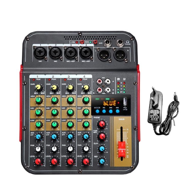 

6Channel Audios Mixer USB Mixing Board With Wireless Streaming Audios Effect Basses/Trebles Controls For Podcast Setups 1