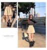 2023 Autumn/Winter Women's High-Waist PU Leather A-Line Shorts: Fashionable, Loose-Fit, Wide-Leg Korean Style