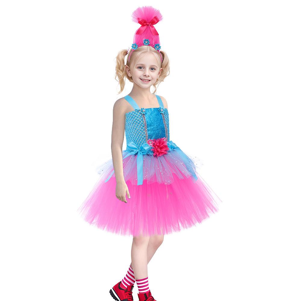 Copii fete anime desene animate plasă tutu rochie pălării set copii Halloween cosplay costume copil pretinde prințesă petrecere rol joc ținută