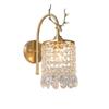 Luxury All-Copper Retro Crystal Wall Lamp with French Deer Design for Living Room and Bedroom