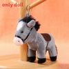 Cute Cartoon White Gray Brown Horse Plush Toy Keychain Pendant For Decor Bag