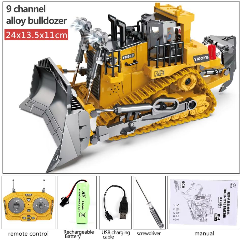 2.4G RC Excavator Children Toys Remote Control Excavator Toys Kids Radio Control Dump Truck Bulldozer Car Toys Gift