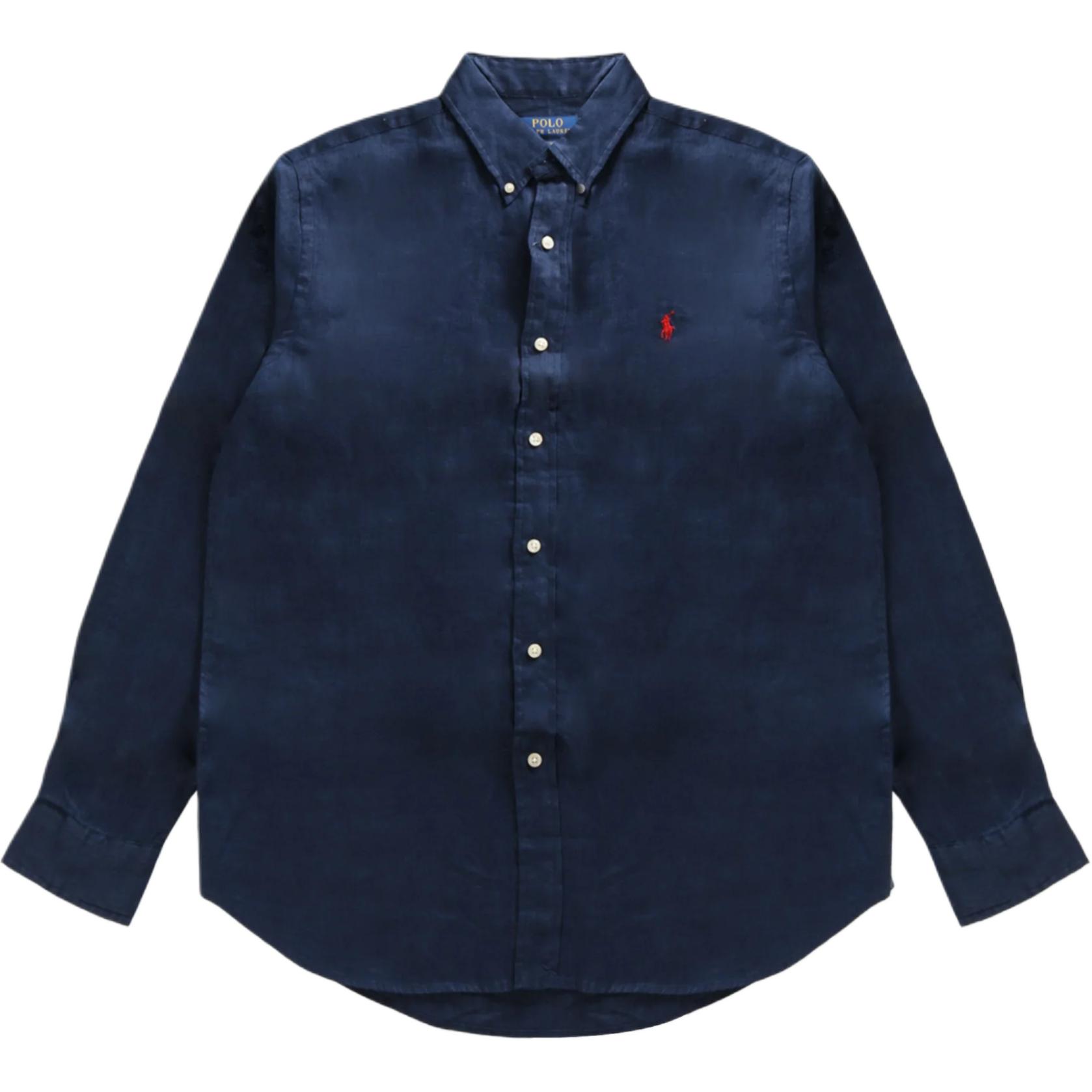 

Polo Ralph Lauren Рубашка-поло с логотипом, на пуговицах, с длинным рукавом, мужская, темно-синяя 710966292006