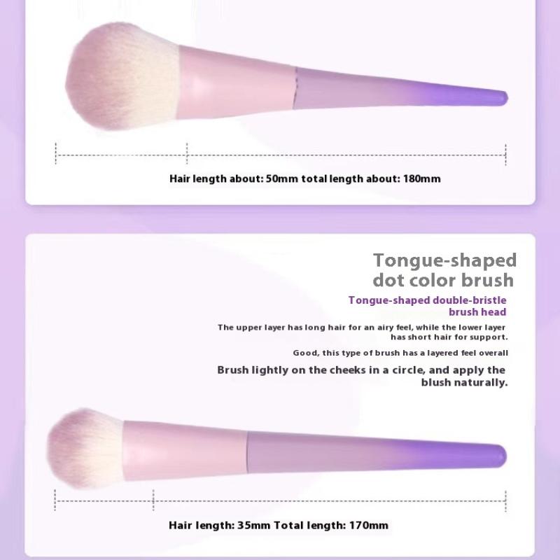 10 Pcs Purple Makeup Brush Set, Loose Powder Brush, Eye Shadow Brush, Full Set Of Beauty Tools Concealer Brush
