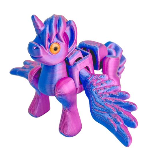 3D-gedruckte fliegendes Pferd Figur Bewegliche Gelenke Geflügeltes Pony Statue Stressabbau Fidget Spielzeug Pädagogisches Tiermodell Dekoration Ornament