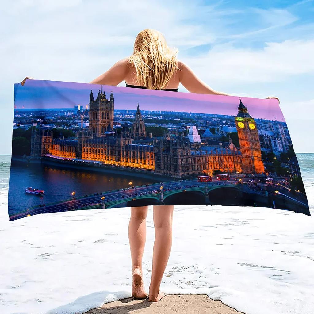 Large Plush Microfiber Beach Towel Quickly Absorbs Water, Fast Drying, Easily Shake Off Sand,Gym Poolside Sunbed Throw for Women