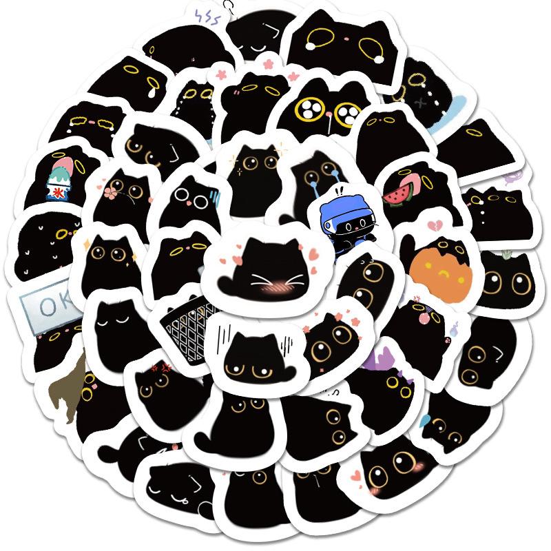 110 stk Bekmørke Kattunge Søte Katt Klistremerker Kreative Tegneserie Journal DIY Telefondeksel Dekaler