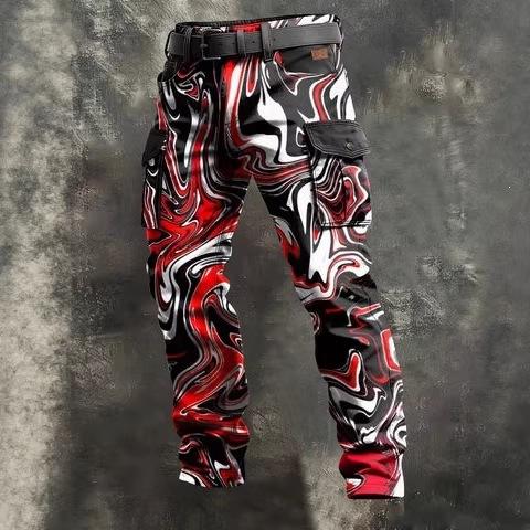 Y popular D printed men's trousers retro overalls new punk men's clothing independent