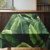 Banana Leaf Print Tablecloth Green Floral Design Decorative Home Dining Mat for Kitchen Easy Wash Waterproof Rectangular Table L