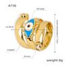 Women's 14K Gold Geometric Ring with Zirconia Devil's Eye for Index Finger - Trendy Spring Design