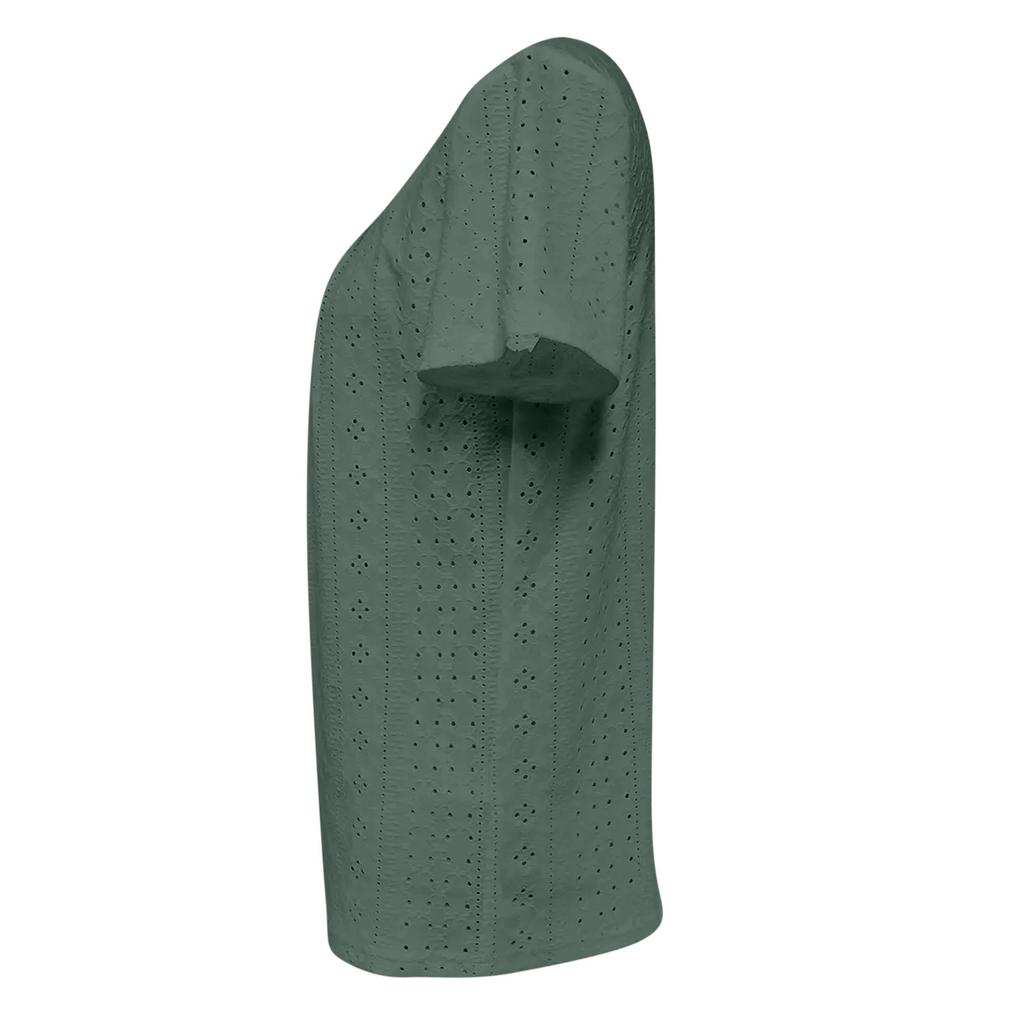 Summer Loose Casual Solid Color Square Neck Short Sleeved Top Versatile Women's T-shirts