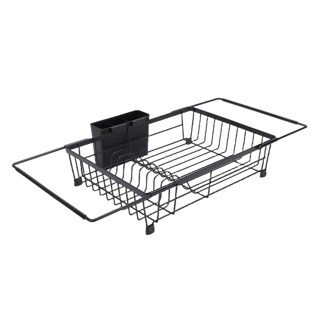 Expandable Dish Drying Rack in Sink Iron Kitchen Utensil Dish Holder Drainer Space Saving for Dishes Plates Bowls