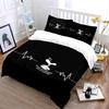 White cockerel, heartbeat graphic. Bedding sets Duvet cover sets Duvet covers Pillowcases(1 * Duvet Cover 2 * Pillowcases without duvet insert)