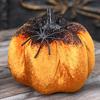 Soft Fabric Halloween Ornaments Pumpkin Spider Ornaments, Spooky Tabletop Decoration, Party Supplies Glittering for Home Retro Fall Decor Mysterious