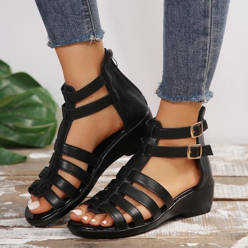 Sommer Mode Neue Große Größen Sandalen Damen Keilabsatz Lässig Tägliche Schuhe