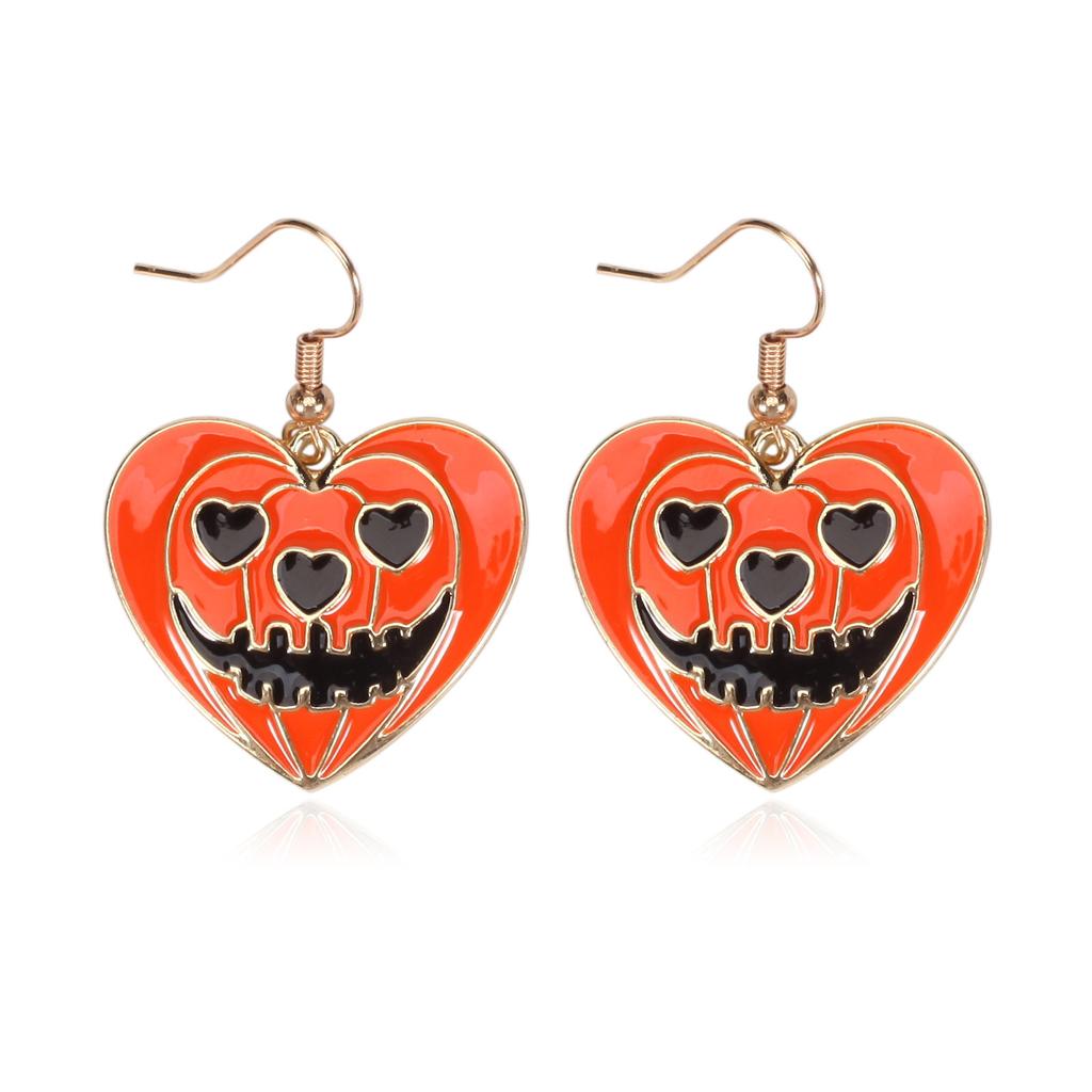 Halloween Earrings Pumpkin Hat Ghost Skull Bat Spider Web Pattern Party Earrings Funny Gift Stud Earrings