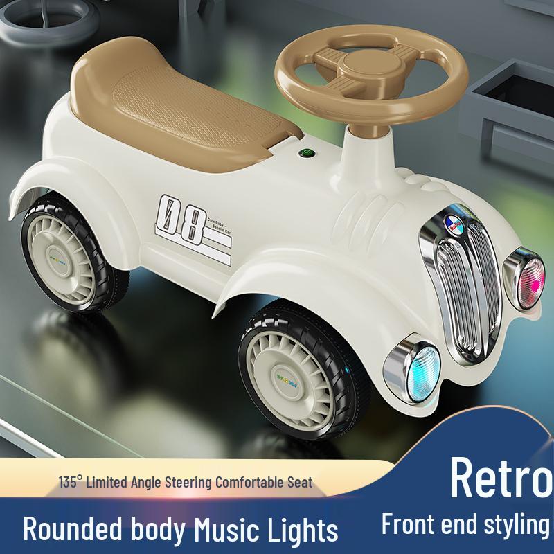 Balance Scooter im Vintage-Stil für Kinder von 1-3 Jahren - Wackel-Spielzeugauto für Kleinkinder
