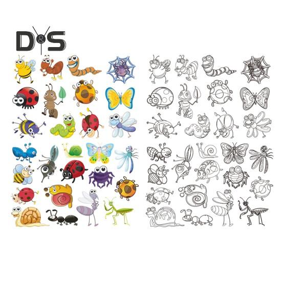 

2 шт./компл. гладкая стеклянная наклейка, двусторонняя модная стеклянная наклейка с изображением улитки и мультяшного животного Ladybug