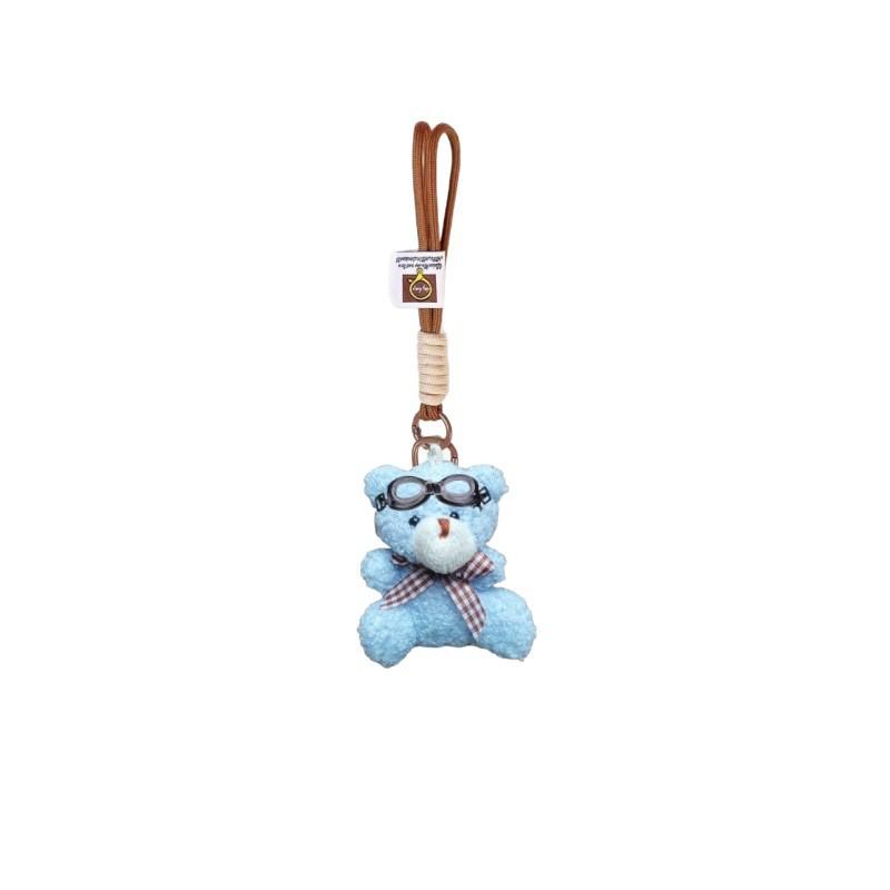 Doll Plush Doll Cartoon Keychain Pendant Mini Toy Cute Bear Short Bow Tie Bag Lanyard Pendant