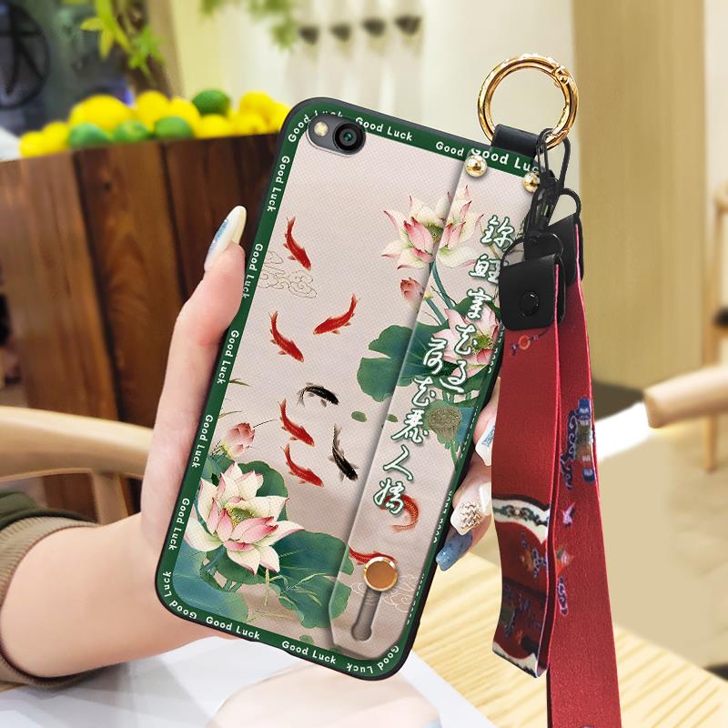 Protective Shockproof Phone Case For Xiaomi Redmi GO Back Cover Soft case Waterproof Fashion Silicone Lanyard For Mom