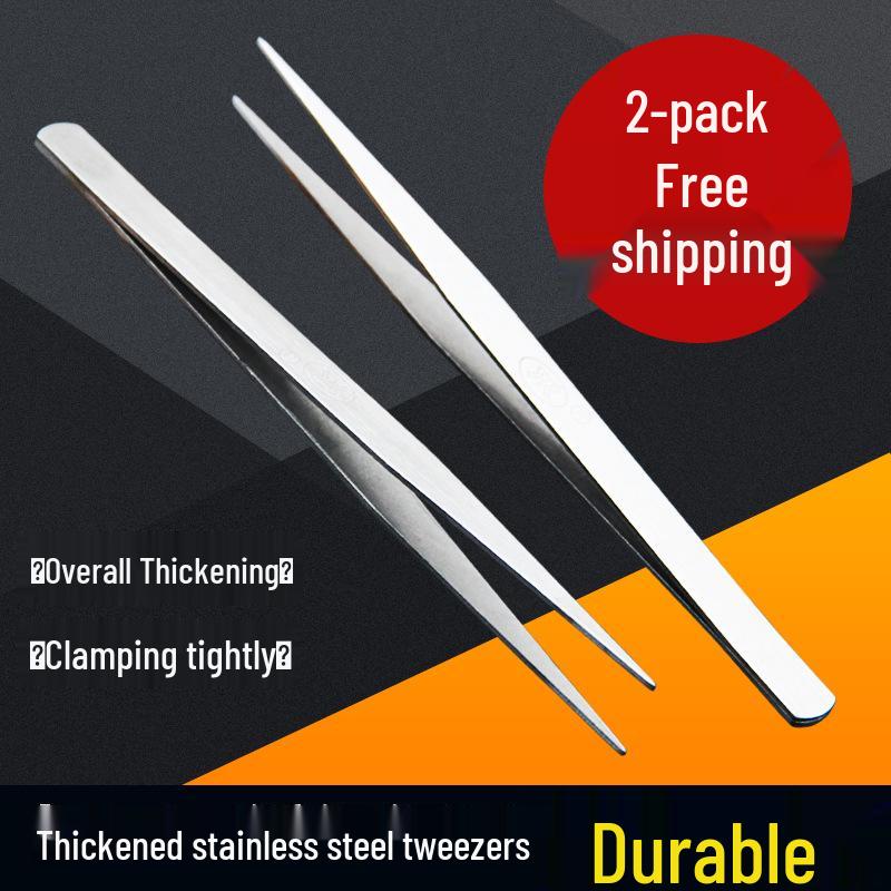 Stainless Steel Straight & Bent Tip Tweezers with Sewing Clips and Needle Threader - Free Shipping