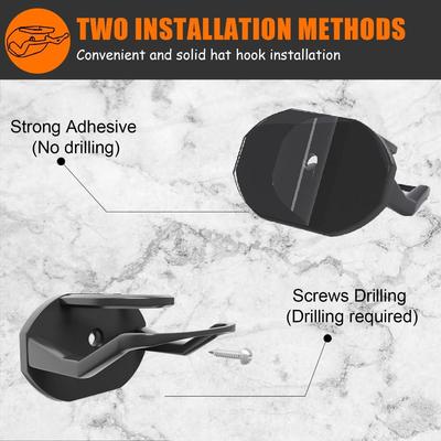 1/4Pcs Space Saving Adhesive Hat Hooks for Wall Plastic Wall Mounted Removable Hat Rack Baseball Caps Organizer No Drilling