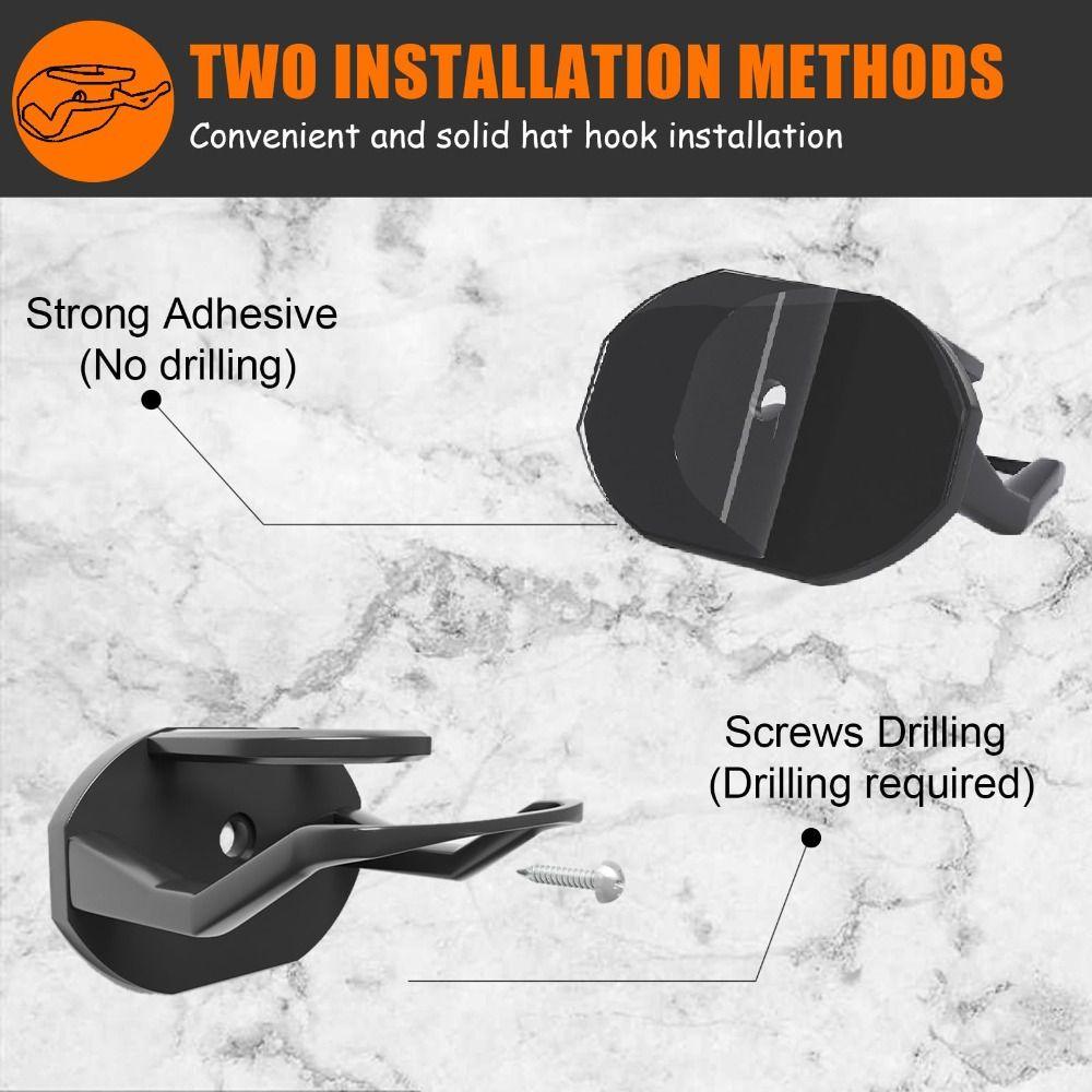 1/4Pcs Space Saving Adhesive Hat Hooks for Wall Plastic Wall Mounted Removable Hat Rack Baseball Caps Organizer No Drilling