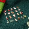 10 PCs Cartoon Christmas Charms Enamel Snowman Santa Claus Gold Color Metal Pendants For DIY Making Necklace Jewelry Findings