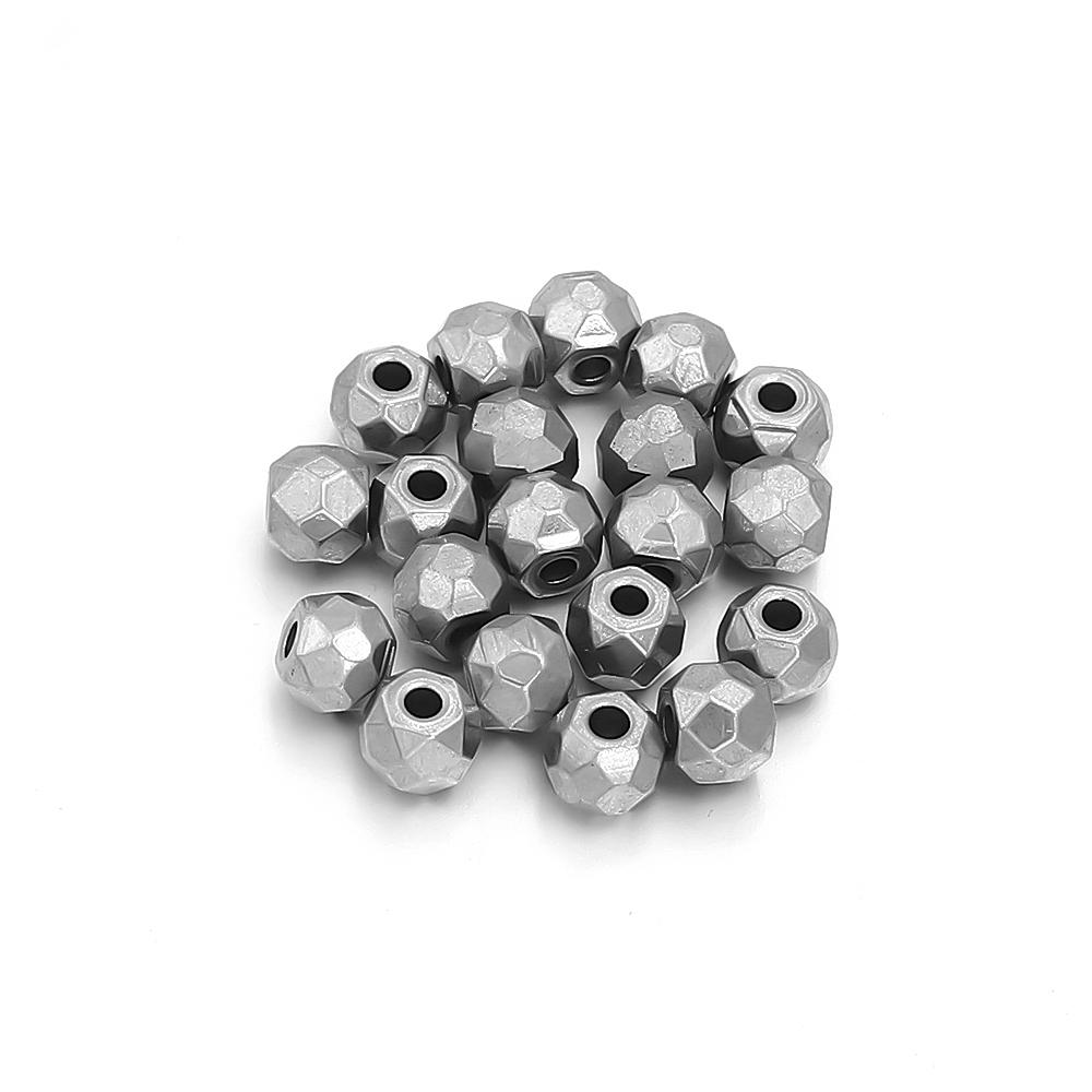 10pcs/lot Stainless Steel Spacer Beads Faceted Loose Corner Beads For DIY Handmade Bracelet Necklace Jewelry Making Accessories
