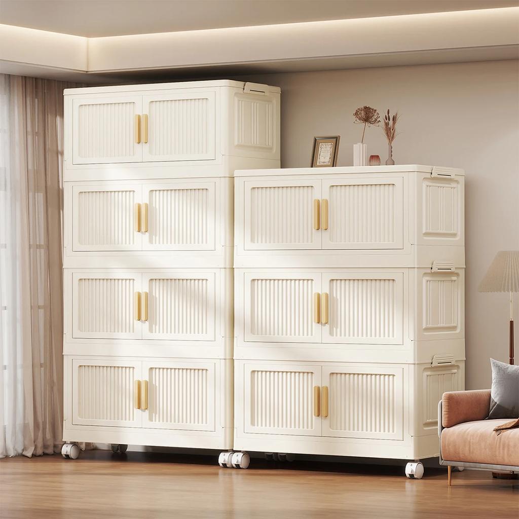 Skládací úložná skříňka 1-6 polic s kolečky Velkokapacitní úložná skříň Úložný box Organizér na oblečení Úložný kontejner