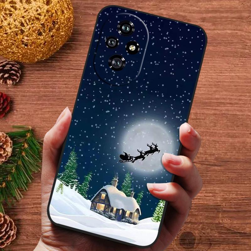 Christmas Silicone Soft Case for Honor 200 Pro 200 Lite 5G 90 Smart X5B Plus Cover Bumper for Honor X6B X6A Cute Bumper Funda