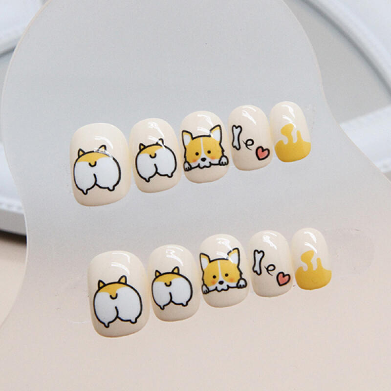 Nail tips for applying Shiba Inu art points [24tips] K014
