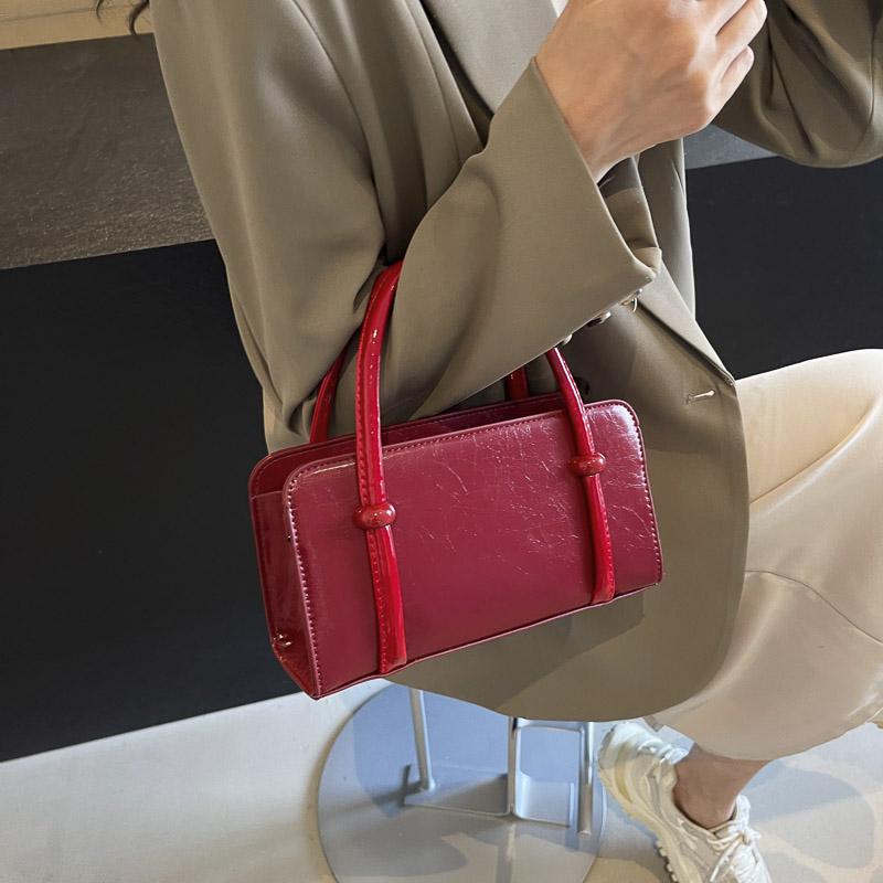 Small Retro PU Leather Underarm Bags for Women 2024 Winter Y2k Trend Korean Fashion Shoulder Bag Lady Silver Handbags Tote Bag