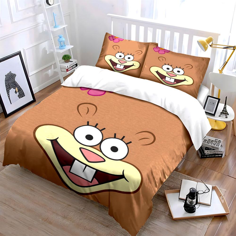 Smiling Squirrel Face Pattern. Bedding Sets Duvet Cover Sets Duvet Covers Pillowcases(1 * Duvet Cover 2 * Pillowcases, Without Duvet Insert)
