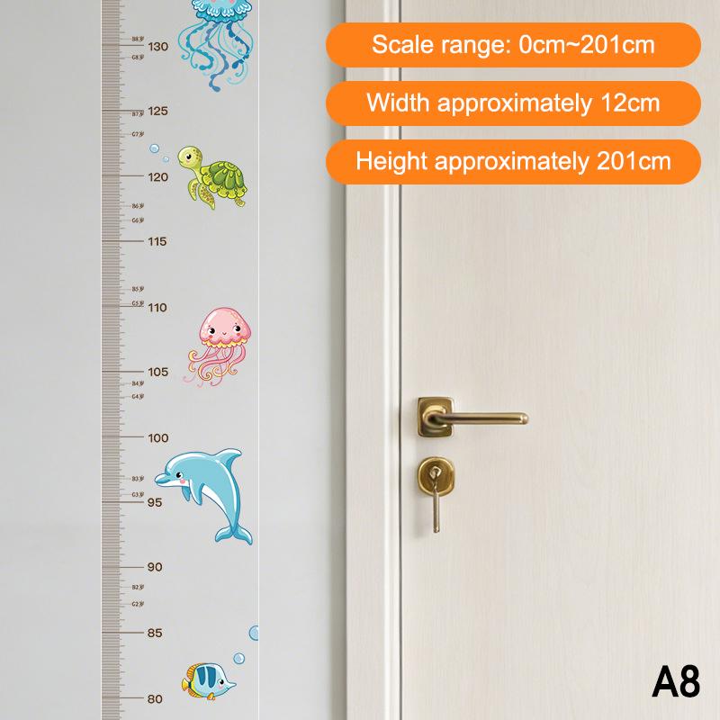 Cartoon Height Measurement Wall Sticker Accurate Clear Scale Up To 200Cm Removable Perfect For Kids Bedroom Nursery Home Decor