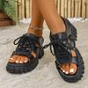 Fashion Women Sandals Comfortable Platform Sandals Peep Toe Lace-Up Designer Women Shoes Versatile Casual Sporty Style Shoes for Women