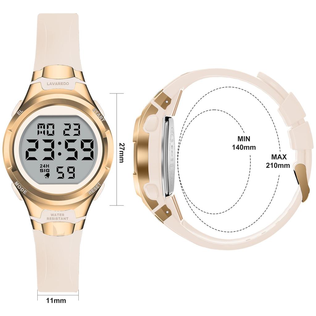 Digital Watch for Sports Day of the LED Waterproof Simple Instruction Manual Included Women, Watch, Multi-Function, Date, Week, Alarm, Display, Watch,