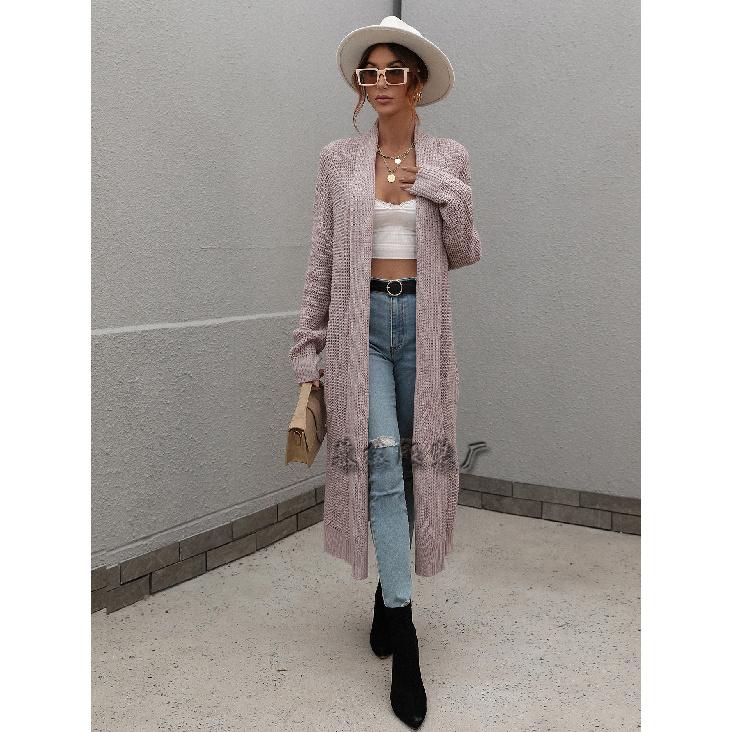 2024 Autumn And Winter New Round Neck European And American Women'S Knitted Cardigan Loose Solid Color Sweater