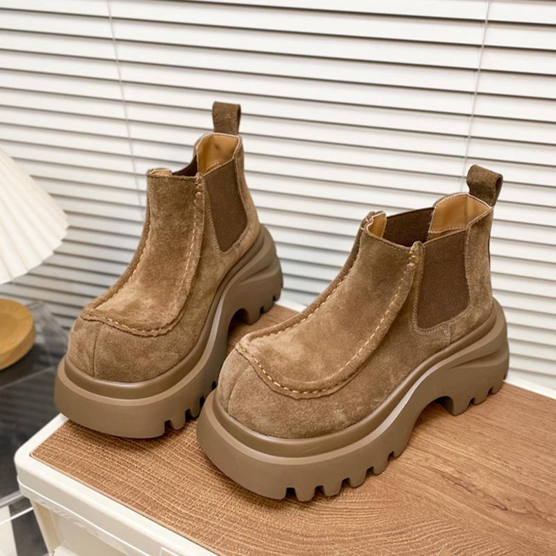 Fashion Flats Platform Women Ankle Boots Casual Suede Winter Sport Shoes Fashion Dress New Boots 2025 Designer Goth Femme Chelsea Boots