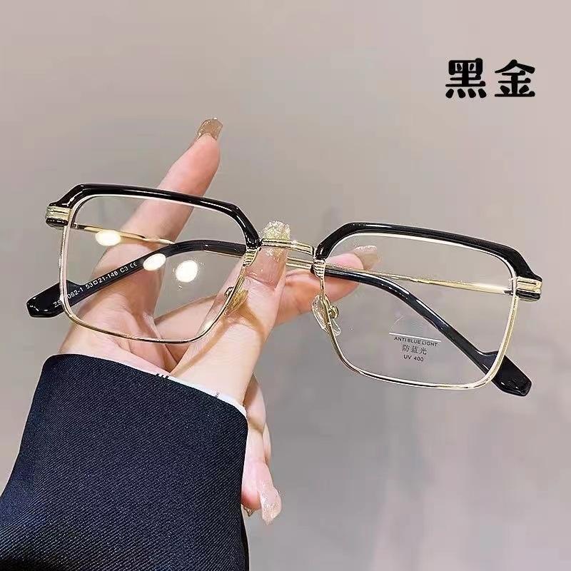 

Flat Glasses Are Ultra-Light And Comfortable, Half-Frame Ruffian Handsome And Avant-Garde Anti-Blue Light, And Can Be Equipped With Myopia Glasses no degree anti-blue light
