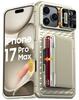 Protective Wallet Case with Card Holder, Kickstand and Camera Cover for iPhone 17 Pro Max-Orange
