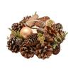 Gold Glitter Pinecone Candleholder with 1 Glass