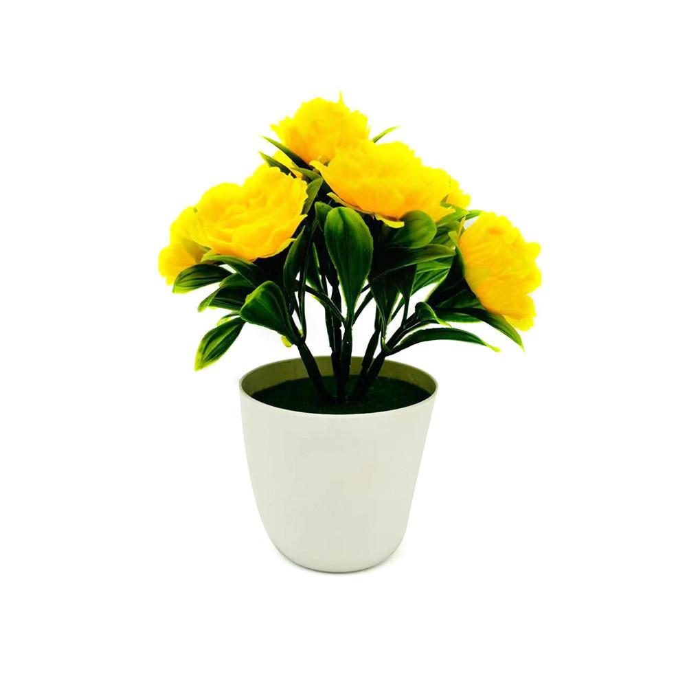 Peony Rose Artificial Flower Arrangement With Plastic And Silk For Indoor Decoration