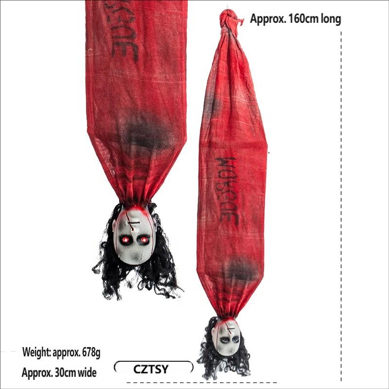 Halloween Red Dress Inverted Hanging Female Ghost Battery Powered Electric Induction Vibration Indoor Use Ghost House Decoration