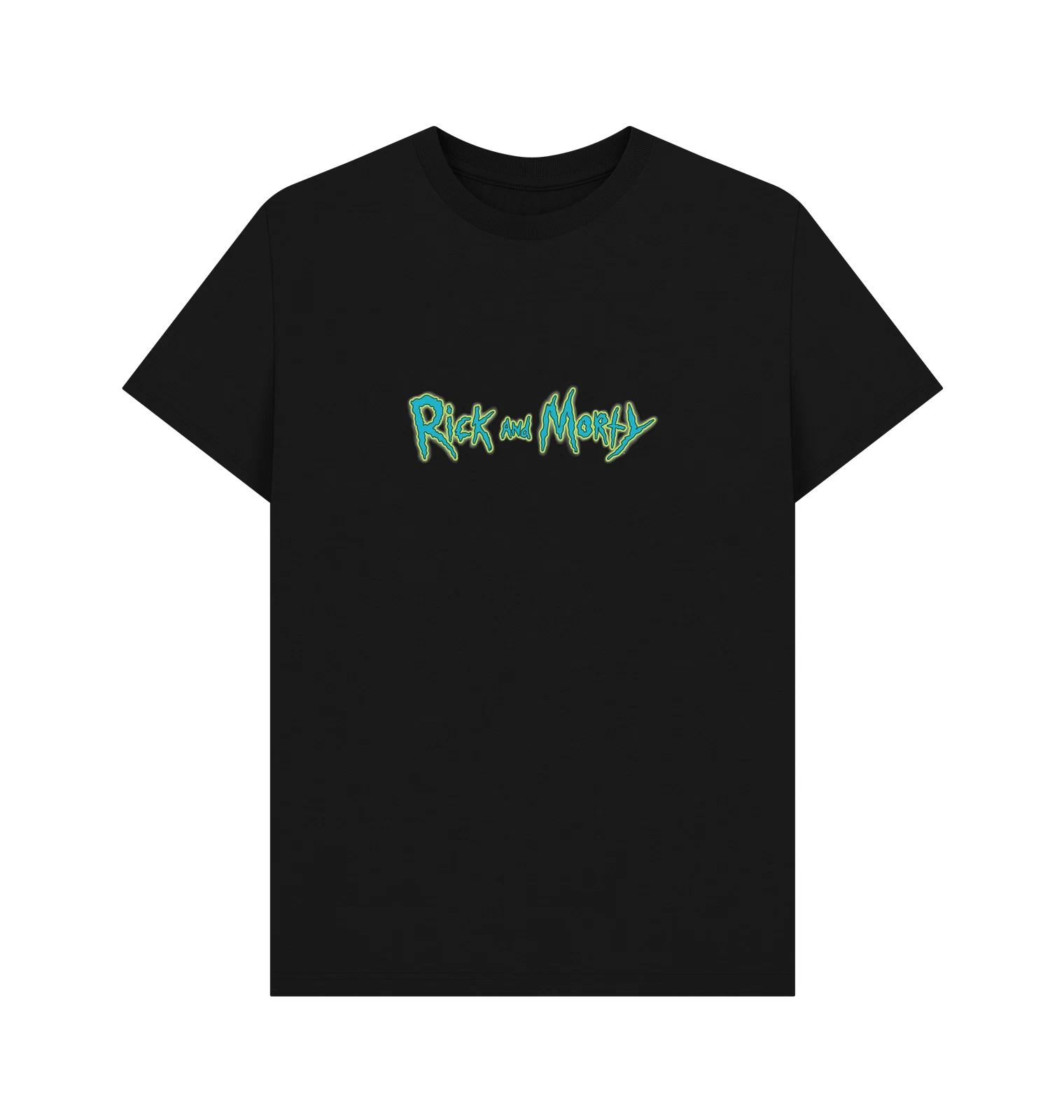 PREMIUM OFFICIAL Rick and Morty Rick and Morty Logo Graphic Black T-Shirt 3XL