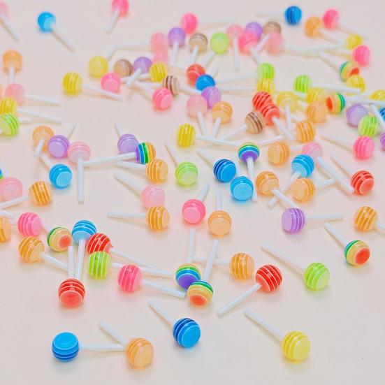 Mini Lollipop Dollhouse Accessories Colorful Resin Miniature Lollipop Decoration Realistic Candy Model for Crafts Fairy Garden Micro Landscape
