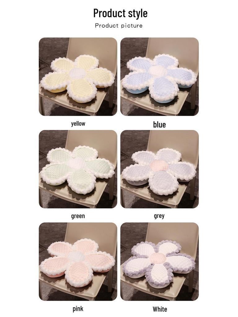 Cross-Border Ice Silk Bean Velvet Floral Cushion for Sofa, Office, and Car