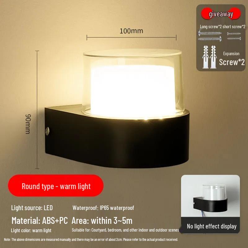 Waterproof LED Outdoor Wall Light for Hotel, Stairwell, Villa, Balcony, Garden, or Corridor.